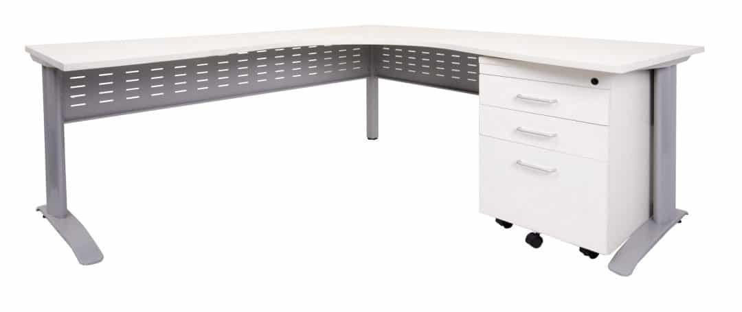 Essentials White Corner Workstation Desk