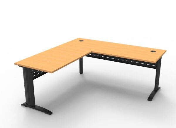 Span Beech Corner Workstation Desk and Return (2 Piece Tabletop)