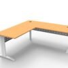 Span Beech Corner Workstation Desk and Return (2 Piece Tabletop)