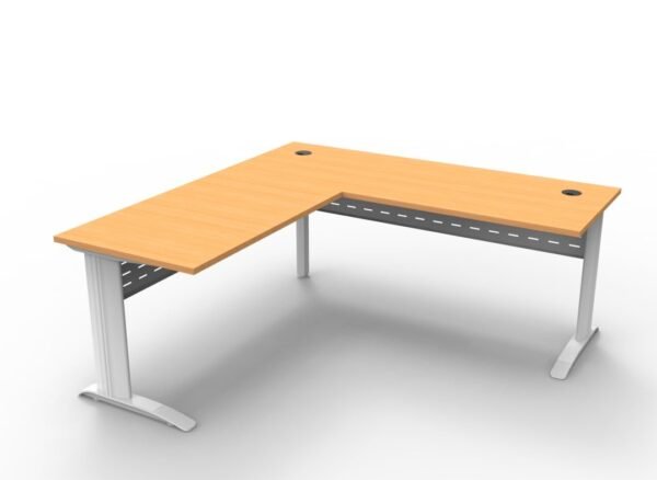 Span Beech Corner Workstation Desk and Return (2 Piece Tabletop)
