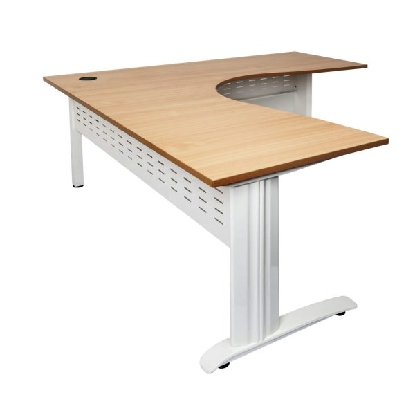 Essentials Beech Corner Workstation Desk
