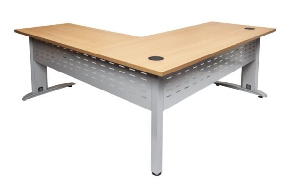 Span Beech Corner Workstation Desk and Return (2 Piece Tabletop)