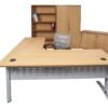 Span Beech Corner Workstation Desk and Return (2 Piece Tabletop)
