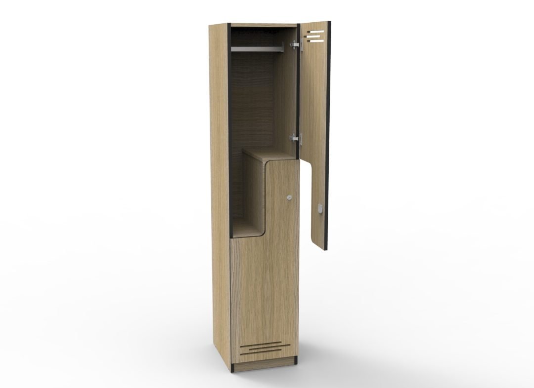 Step Door Melamine Locker Natural Oak