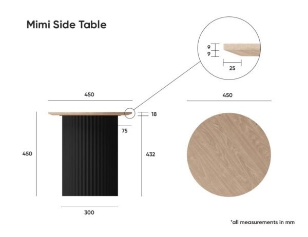 Mimi Wooden Round Side Table