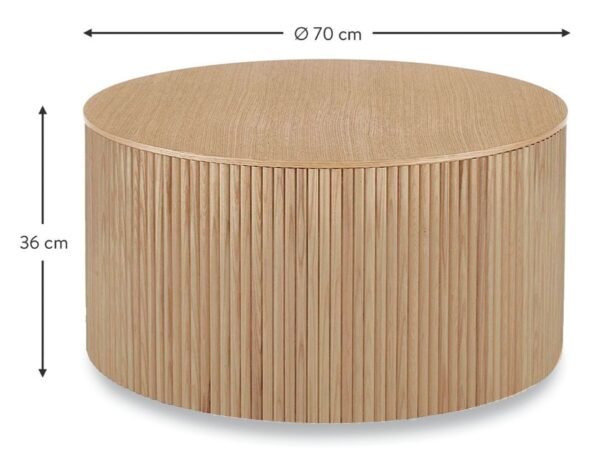 Ridge Wooden Round Coffee Table
