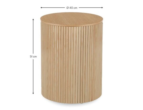Ridge Wooden Round Side Table