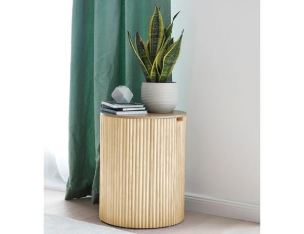 Ridge Wooden Round Side Table